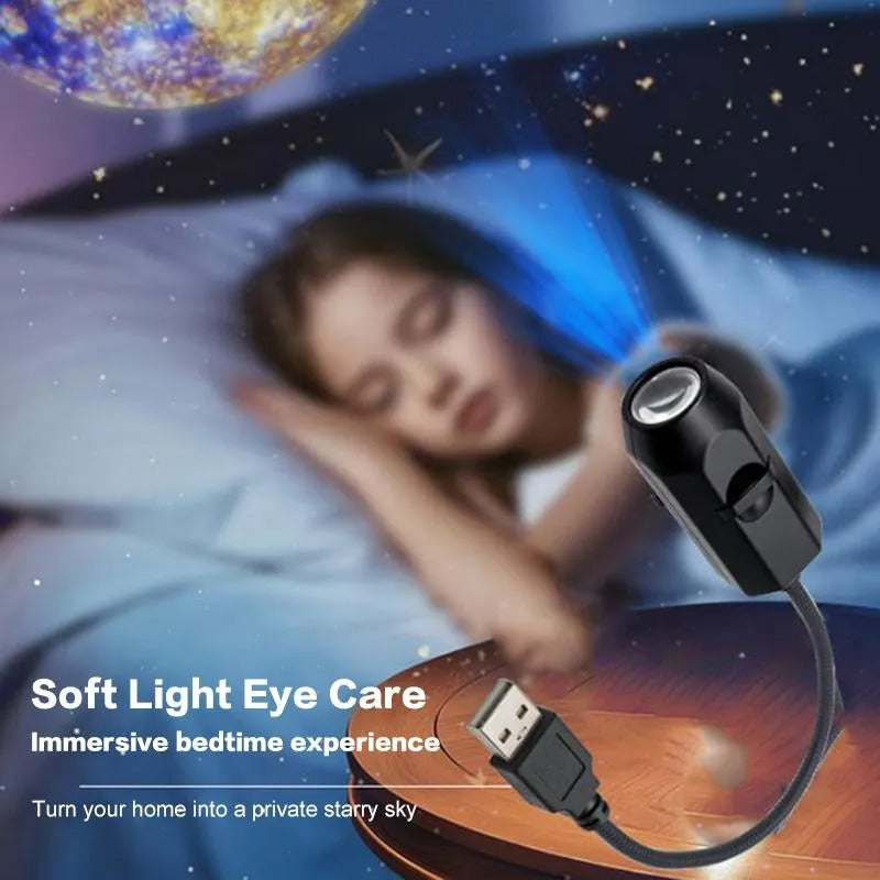 USB Ceiling Moon Earth Projection Atmosphere Light Starry Sky Lamp - 6 Lenses